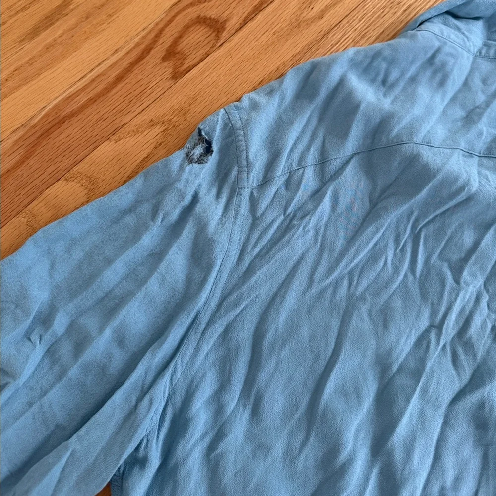 All Saints Relaxed fit light blue button up shirt